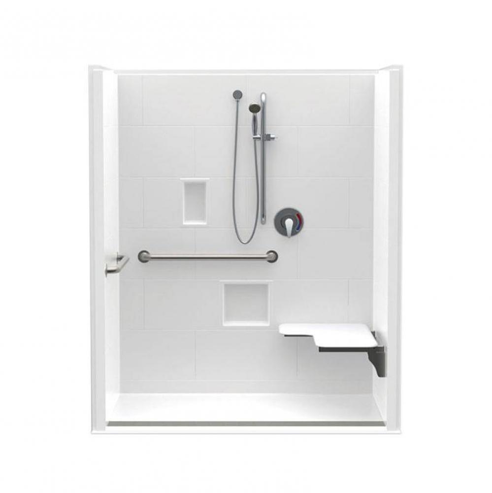 1603BFSTD 60 x 34 AcrylX Alcove Center Drain One-Piece Shower in White