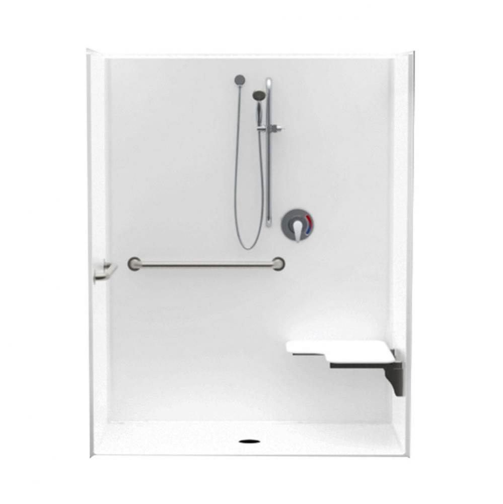 16030BFSC 60 x 30 AcrylX Alcove Center Drain One-Piece Shower in White