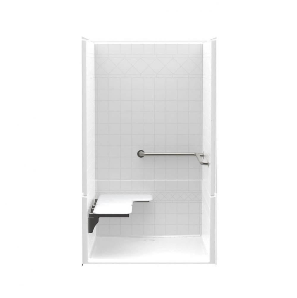 F1424P 42 x 48 AcrylX Alcove Center Drain Four-Piece Shower in White