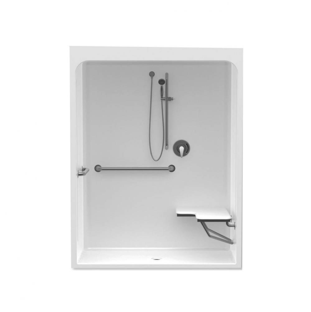 6030CFS 60 x 30 Acrylic Alcove Center Drain One-Piece Shower in White