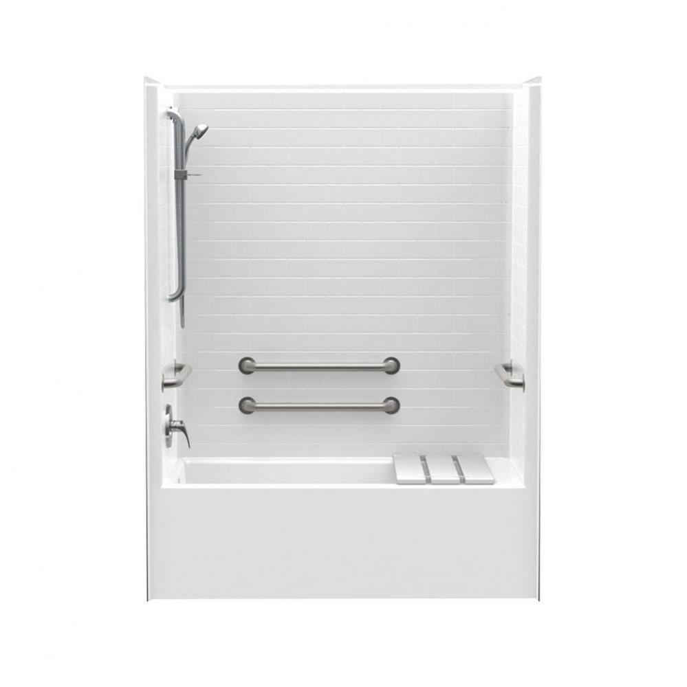 F6032STT 60 x 32 AcrylX Alcove Left Hand Drain One-Piece Tub Shower in White