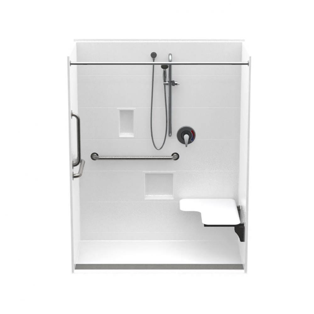 16030TRCOL 60 x 30 AcrylX Alcove Center Drain One-Piece Shower in White