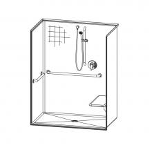 Aquatic AC003673-X2LBSL-WH - 1603BFSTMA Alcove Shower