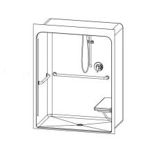 Aquatic AC003686-X2LBSR-WH - 6036BFSCMA Alcove Shower