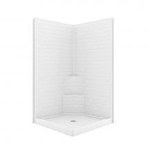 Aquatic AC003685-000-WH - 14242STNS Corner Shower