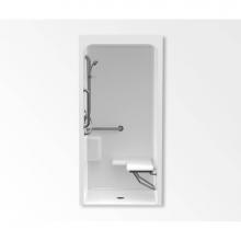 Aquatic AC003566-X2LBSVBHHR-WH - 3636BFSC Alcove Shower