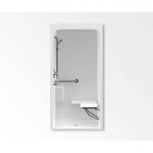 Aquatic AC003565-XBASERFW-WH - 3636BFS Alcove Shower