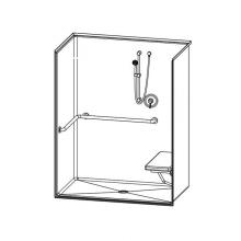 Aquatic AC003675-X2LBSL-WH - 1603BFSBMA 60 x 34 AcrylX Alcove Center Drain One-Piece Shower in White