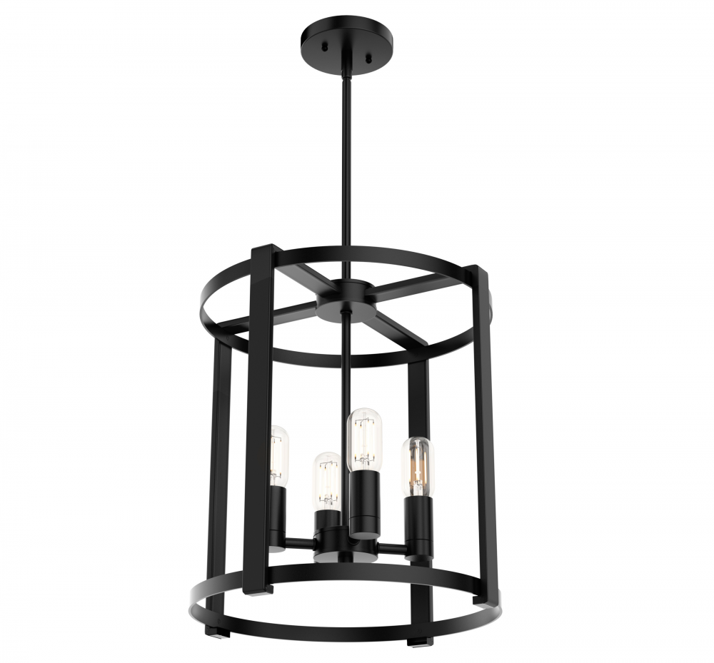 Hunter Astwood Matte Black 4 Light Chandelier Ceiling Light Fixture