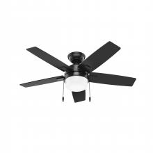 Hunter 52775 - Hunter 44 Inch Anisten Matte Black Ceiling Fan With LED Light Kit And Pull Chain