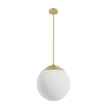 Hunter 19850 - Hunter Hepburn Modern Brass with Cased White Glass 3 Light Pendant Ceiling Light Fixture