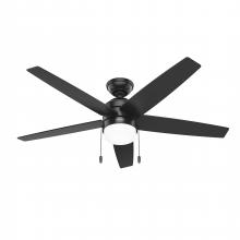 Hunter 52491 - Hunter 52 inch Bardot Matte Black Ceiling Fan with LED Light Kit and Pull Chain