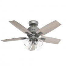 Hunter 52427 - Hunter 44 inch Gatlinburg Matte Silver Ceiling Fan with LED Light Kit and Handheld Remote