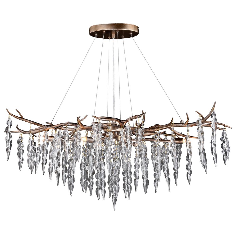 Rainier 6L Linear Chandelier Silver Mist