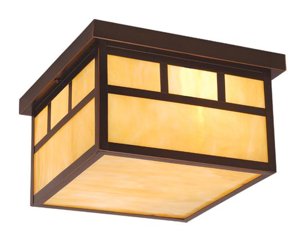 Mission 11.5-in Outdoor Flush Mount Ceiling Light Burnished Bronze