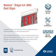 Acuity Brands BE W R SM M6 - BASICS™ Edge-Lit Exit Sign, AC and Nicad