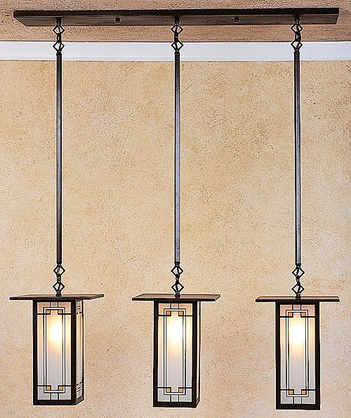 9&#34; franklin long body 3 light in-line chandelier