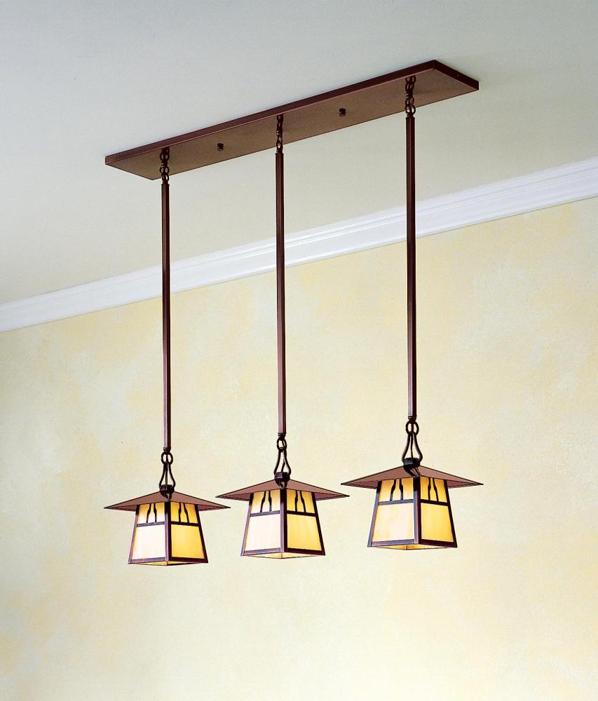 8&#34; carmel 3 light in-line chandelier with hillcrest overlay