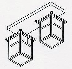 5&#34; mission 2 light ceiling mount with T-bar overlay