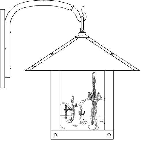 16&#34; timber ridge wall bracket with cactus  filigree