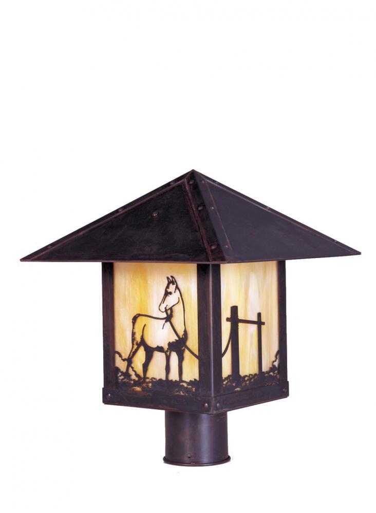 12&#34; timber ridge post mount with horse filigree