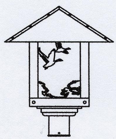 16&#34; timber ridge post mount with goose filigree