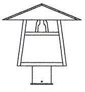 Arroyo Craftsman CP-12TGW-MB - 12" carmel post mount with t-bar overlay