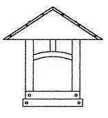 Arroyo Craftsman EC-16SFGW-AB - 16" evergreen column mount with sycamore filigree