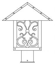 Arroyo Craftsman TRP-12ASCS-BZ - 12" timber ridge post mount with ashbury  filigree