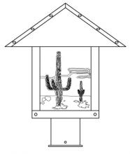 Arroyo Craftsman TRP-12CTTN-P - 12" timber ridge post mount with cactus  filigree