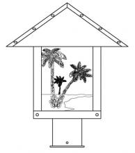 Arroyo Craftsman TRP-12PTTN-BZ - 12" timber ridge post mount with palm tree  filigree