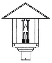 Arroyo Craftsman TRP-16ARTN-RB - 16" timber ridge post mount with arrow filigree