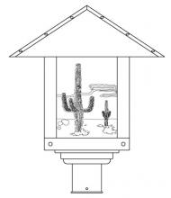 Arroyo Craftsman TRP-16CTM-BZ - 16" timber ridge post mount with cactus  filigree