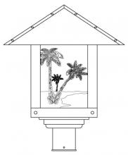 Arroyo Craftsman TRP-16PTOF-VP - 16" timber ridge post mount with palm tree  filigree