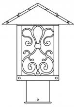 Arroyo Craftsman TRP-9ASGW-MB - 9" timber ridge post mount with ashbury  filigree