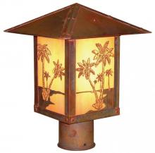 Arroyo Craftsman TRP-9PTTN-RC - 9" timber ridge post mount with palm tree filigree