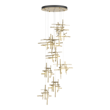 Hubbardton Forge 131109-SKT-STND-84-YC0305 - Tura 9-Light Frosted Glass Pendant