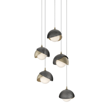  131125-SKT-LONG-84-89-GG0711 - Brooklyn 5-Light Double Shade Pendant