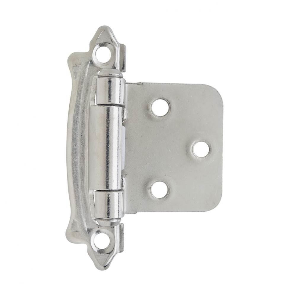 Variable Overlay Self-Closing, Face Mount Satin Nickel Hinge - 2 Pack