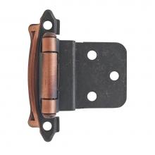 Amerock BPR7328AC - 3/8in (10 mm) Inset Self-Closing, Face Mount Antique Copper Hinge - 2 Pack