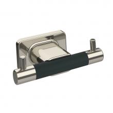 Amerock BA26613PNBBR - Esquire Double Robe Hook in Polished Nickel/Black Bronze