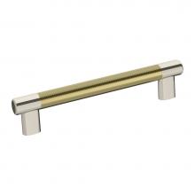 Amerock BP36559PNBBZ - Esquire 6-5/16 in (160 mm) Center-to-Center Polished Nickel/Golden Champagne Cabinet Pull