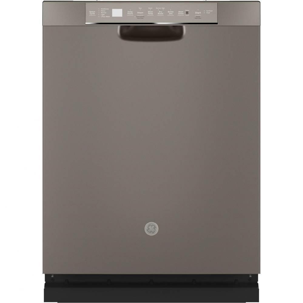 GE Stainless Steel Interior Dishwasher with Front Controls