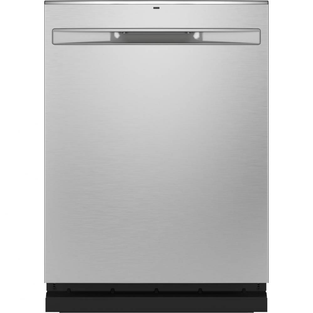 GE Stainless Steel Interior Fingerprint Resistant Dishwasher with Hidden Controls