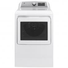 GE Appliances GTD84GCSNWS - GE 7.4 cu. ft. Capacity Smart aluminized alloy drum Gas Dryer with HE Sensor Dry