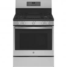 GE Profile Series P2B935YPFS - 30'' Free-Standing Self Clean Dual-Fuel Fingerprint Resistant Range With Storage Drawer