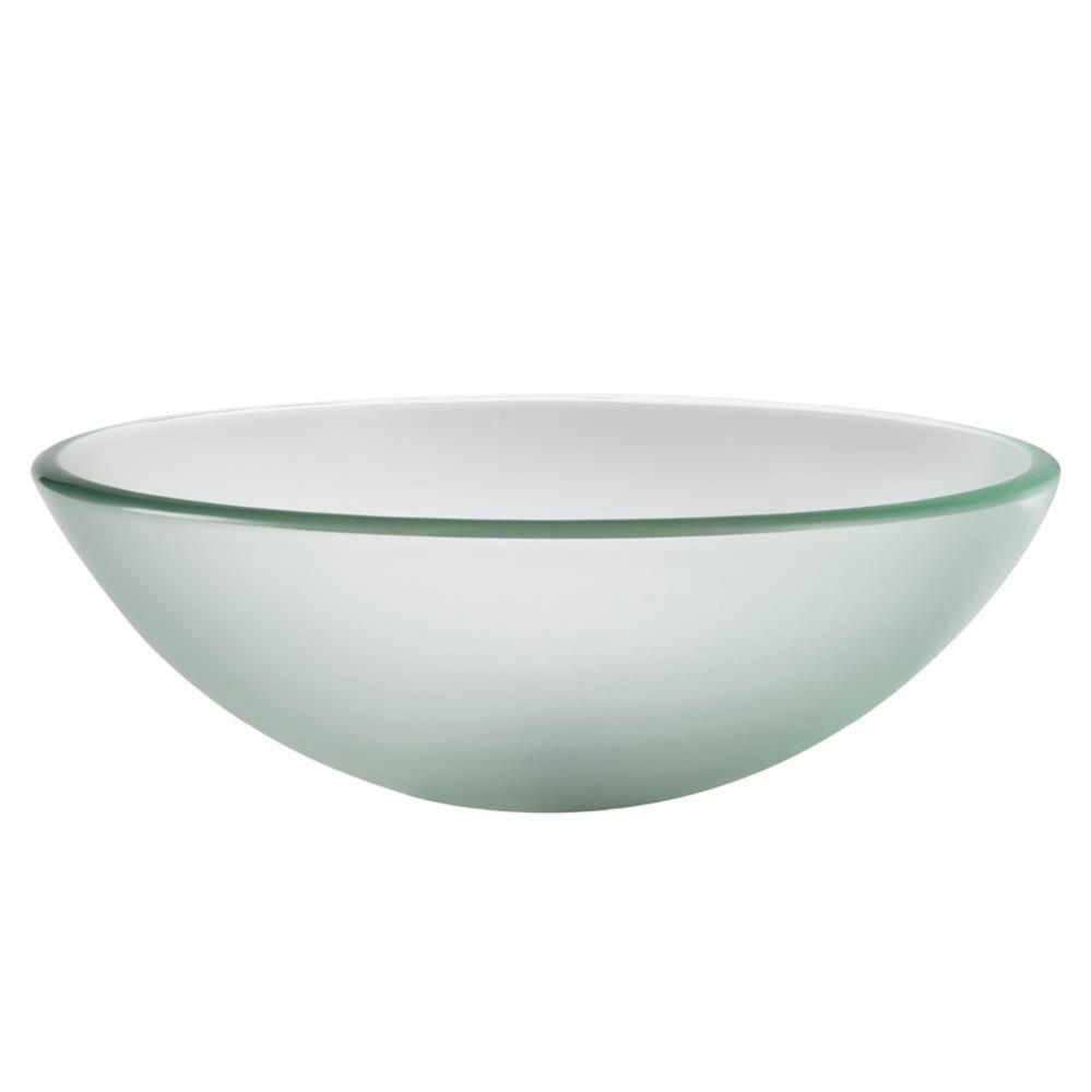 KRAUS Round Frosted Glass Vessel Bathroom Sink, 16 1/2 inch