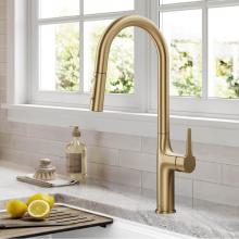 Kraus KPF-3101BG - Oletto Tall Modern Pull-Down Single Handle Kitchen Faucet in Brushed Gold