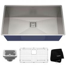 Kraus KHU32 - Pax Zero-Radius 31 1/2-inch 16 Gauge Undermount Single Bowl Stainless Steel Kitchen Sink