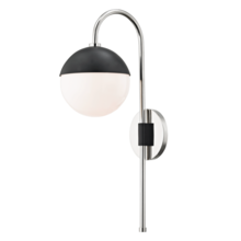 Mitzi by Hudson Valley Lighting HL249101-PN/BK - Renee Plug-in Sconce